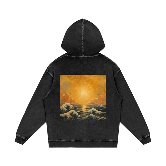 'Sun Over Water' Washed Hoodie