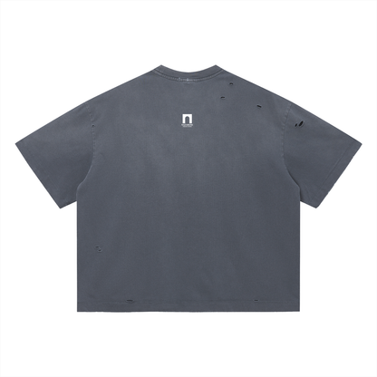 'Sheep' Distressed Boxy Oversized T-Shirt