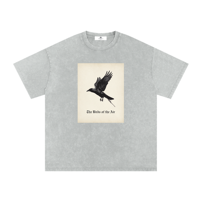 'Birds of The Air' Washed Oversized Tee