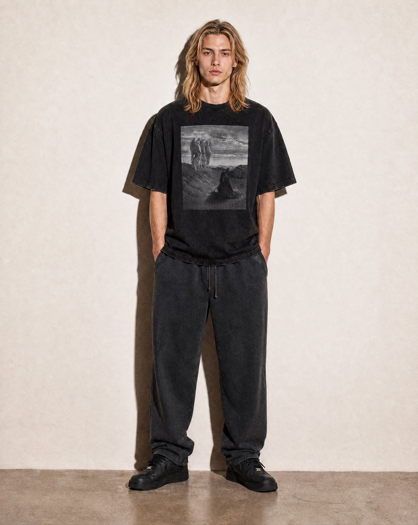 'Three' Washed Oversized Tee