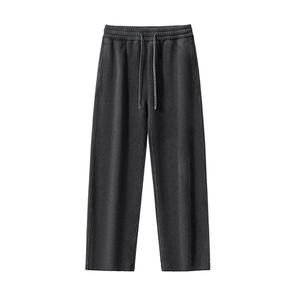 Frayed Washed Straight Leg Sweatpants