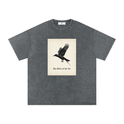 'Birds of The Air' Washed Oversized Tee