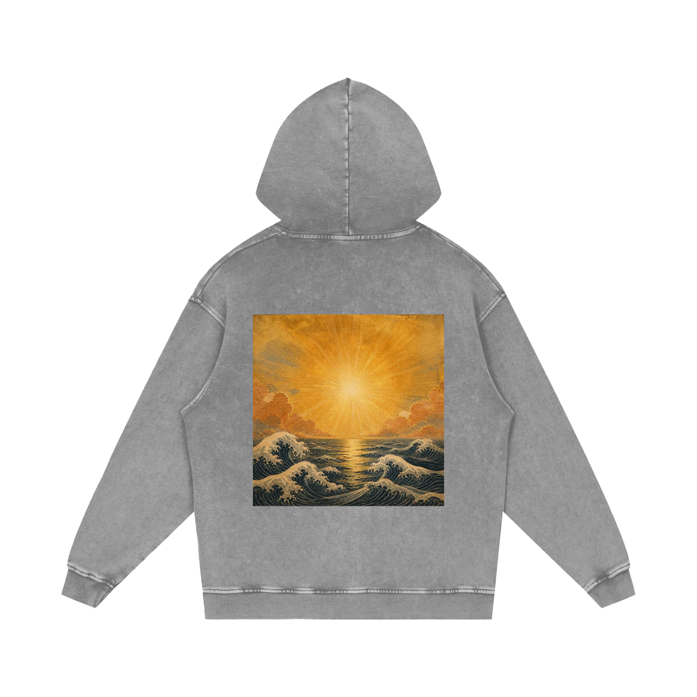 'Sun Over Water' Washed Hoodie