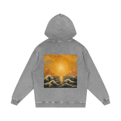 'Sun Over Water' Washed Hoodie