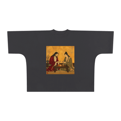 'Two Figures at a Table' Oversized One-Piece T-Shirt