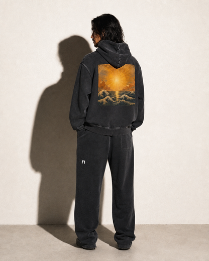 'Sun Over Water' Washed Hoodie