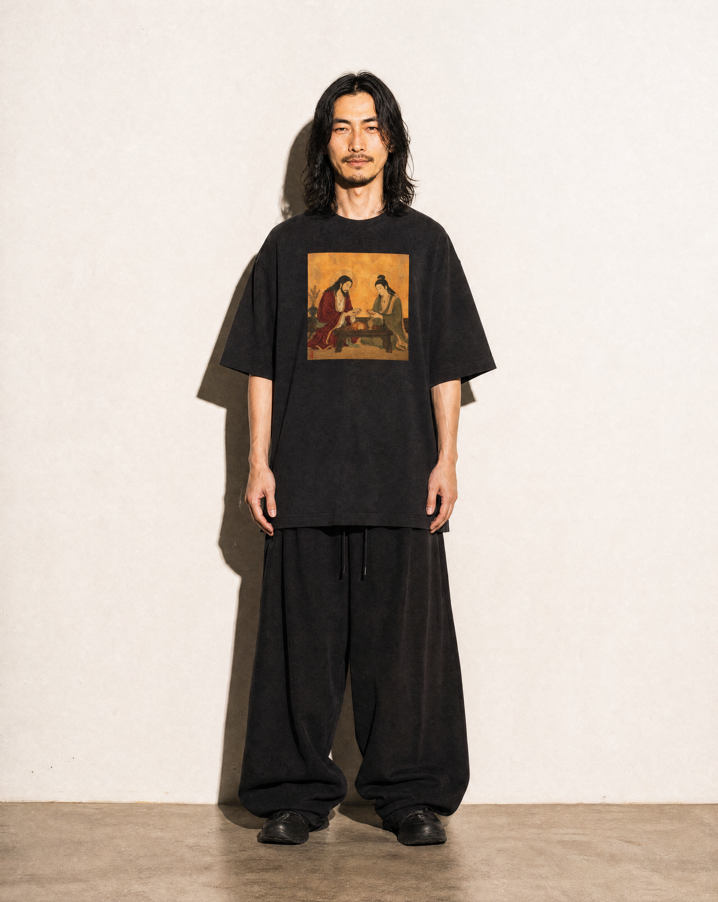 'Two Figures at a Table' Oversized One-Piece T-Shirt