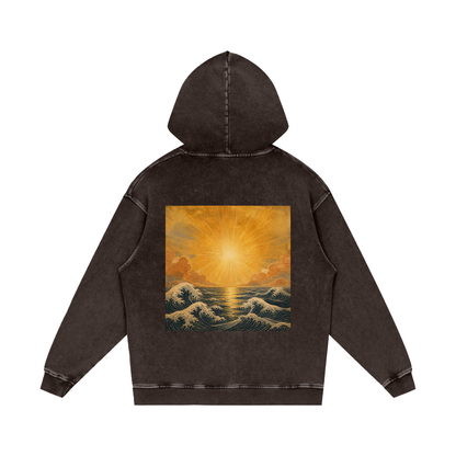 'Sun Over Water' Washed Hoodie