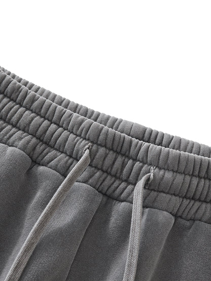 Frayed Washed Straight Leg Sweatpants