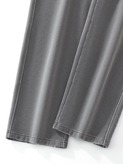Frayed Washed Straight Leg Sweatpants
